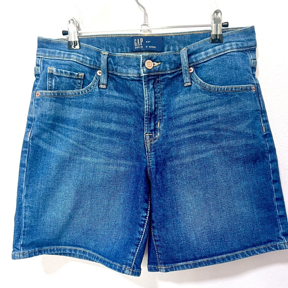 GAP Blue Jean Shorts 7" Medium Wash Casual 4
